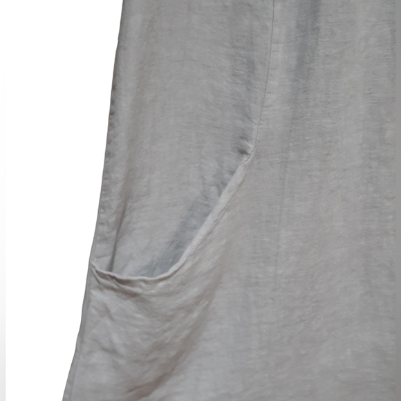 Lea Rigoli Women's Dress Italian Linen Gray Stretch Panels Pockets Plus Size 1XL - Picture 3 of 7